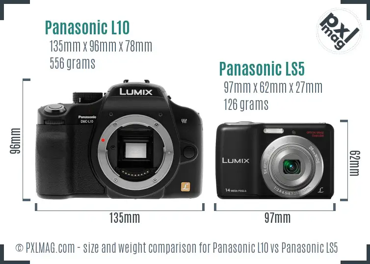 Panasonic L10 vs Panasonic LS5 size comparison