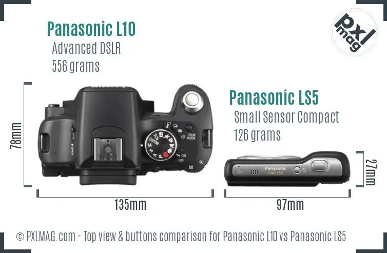 Panasonic L10 vs Panasonic LS5 top view buttons comparison