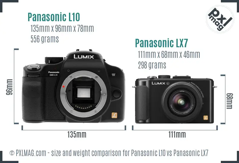 Panasonic L10 vs Panasonic LX7 size comparison