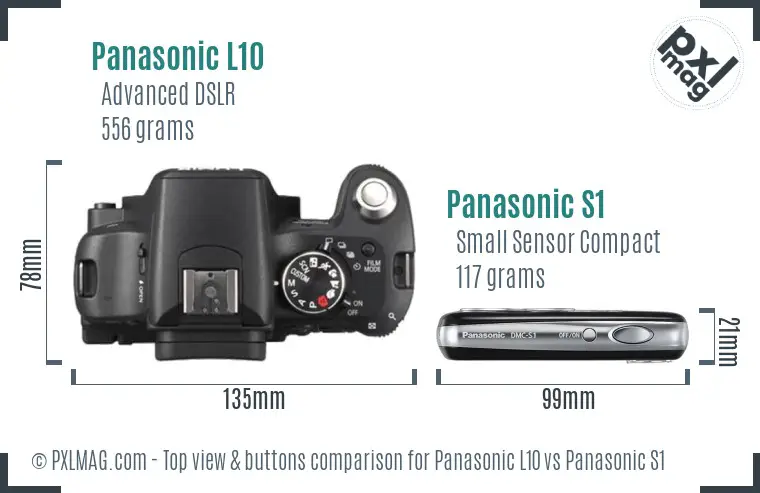 Panasonic L10 vs Panasonic S1 top view buttons comparison