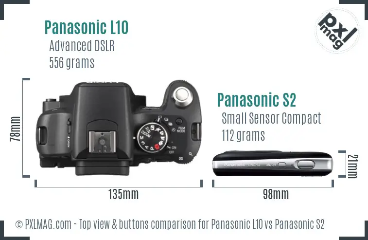 Panasonic L10 vs Panasonic S2 top view buttons comparison