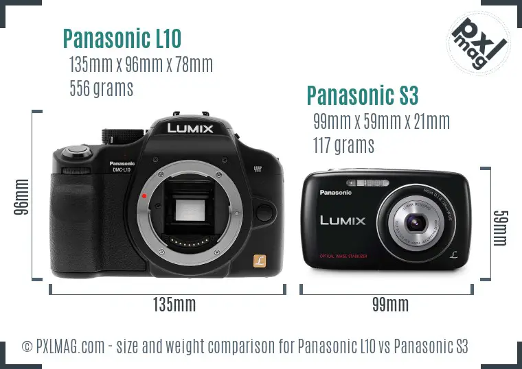 Panasonic L10 vs Panasonic S3 size comparison
