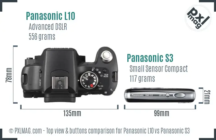 Panasonic L10 vs Panasonic S3 top view buttons comparison