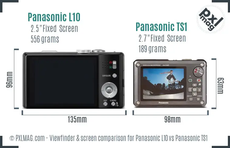 Panasonic L10 vs Panasonic TS1 Screen and Viewfinder comparison