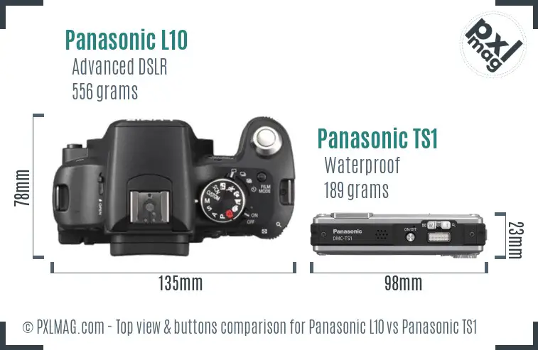 Panasonic L10 vs Panasonic TS1 top view buttons comparison