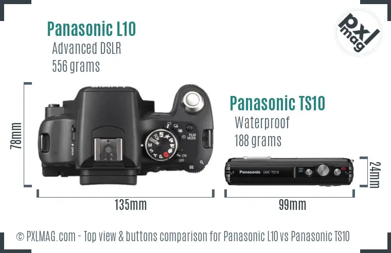 Panasonic L10 vs Panasonic TS10 top view buttons comparison