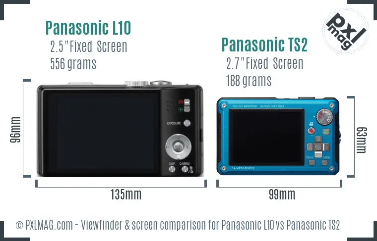 Panasonic L10 vs Panasonic TS2 Screen and Viewfinder comparison