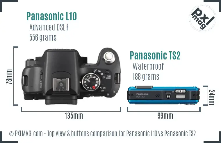 Panasonic L10 vs Panasonic TS2 top view buttons comparison