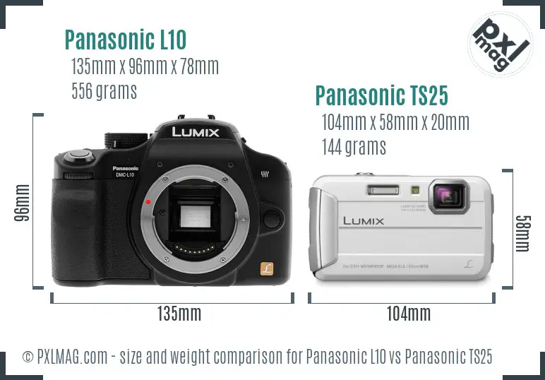 Panasonic L10 vs Panasonic TS25 size comparison