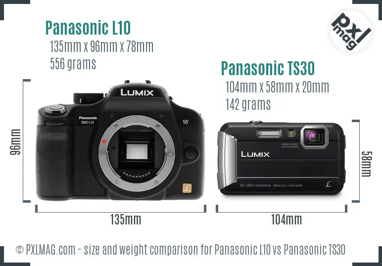 Panasonic L10 vs Panasonic TS30 size comparison
