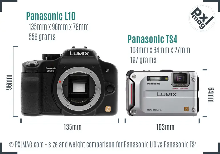 Panasonic L10 vs Panasonic TS4 size comparison