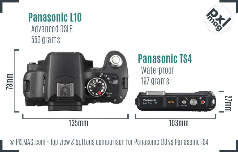 Panasonic L10 vs Panasonic TS4 top view buttons comparison