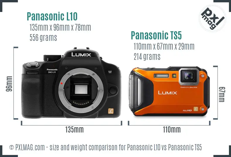 Panasonic L10 vs Panasonic TS5 size comparison