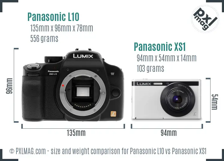 Panasonic L10 vs Panasonic XS1 size comparison