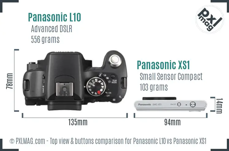 Panasonic L10 vs Panasonic XS1 top view buttons comparison