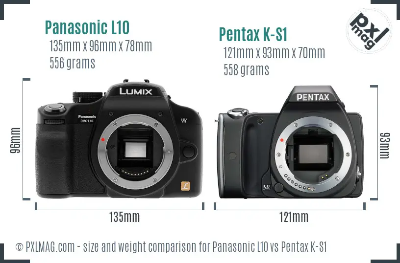 Panasonic L10 vs Pentax K-S1 size comparison