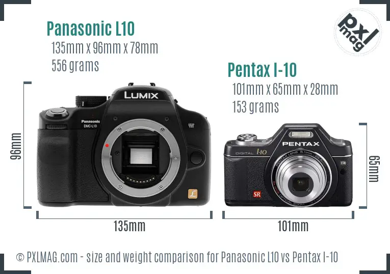 Panasonic L10 vs Pentax I-10 size comparison