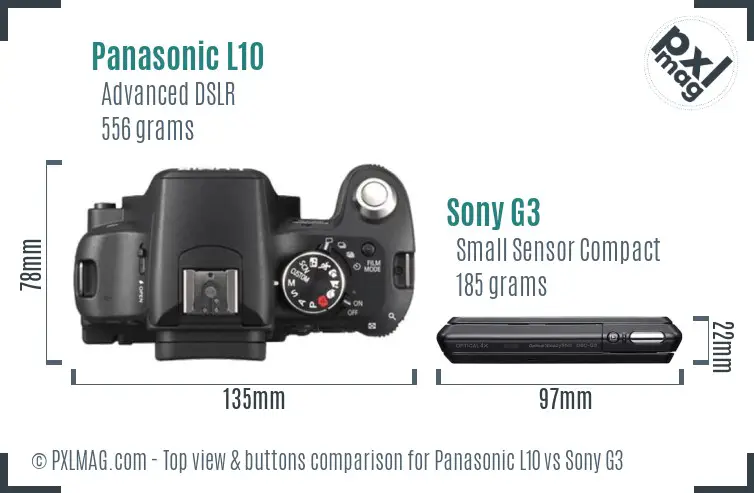 Panasonic L10 vs Sony G3 top view buttons comparison