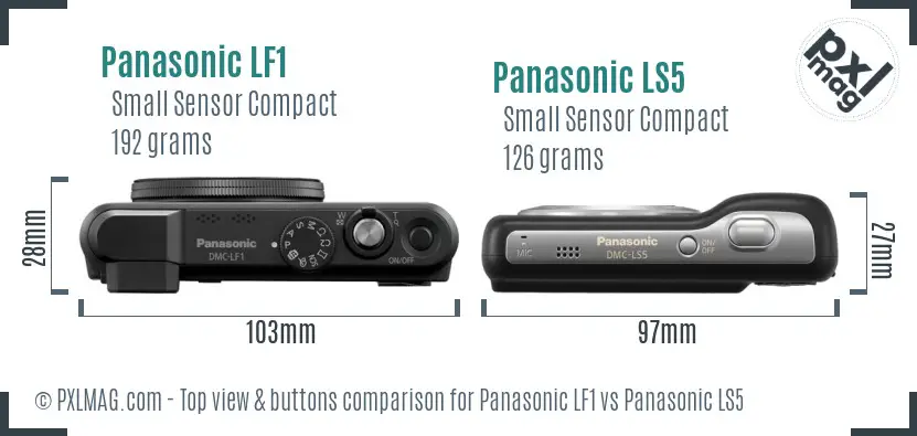 Panasonic LF1 vs Panasonic LS5 top view buttons comparison