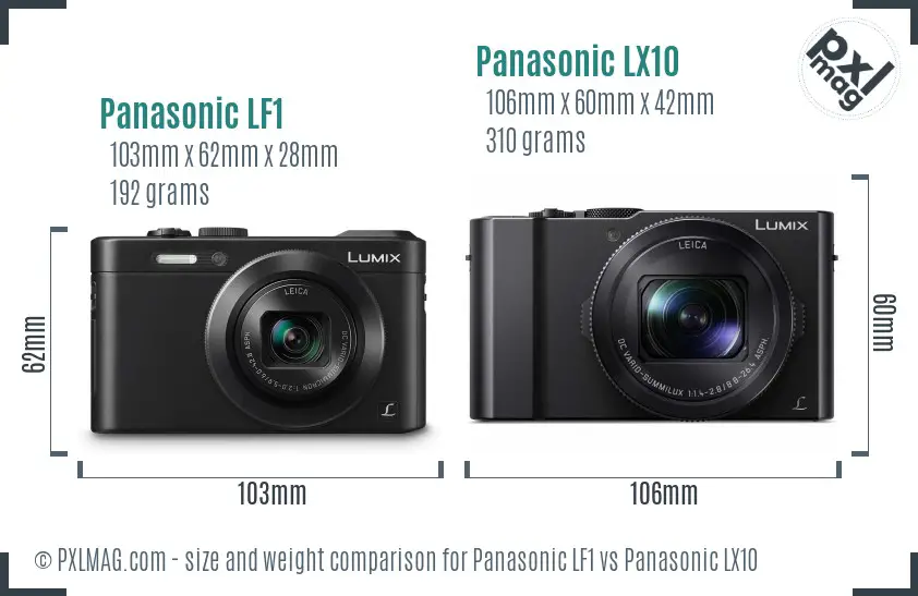 Panasonic LF1 vs Panasonic LX10 size comparison