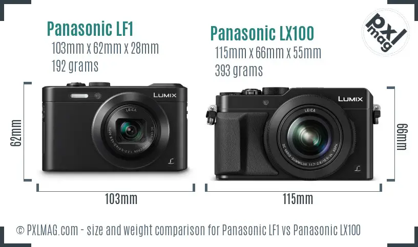 Panasonic LF1 vs Panasonic LX100 size comparison