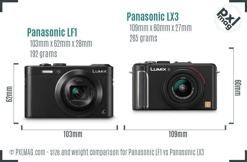 Panasonic LF1 vs Panasonic LX3 size comparison
