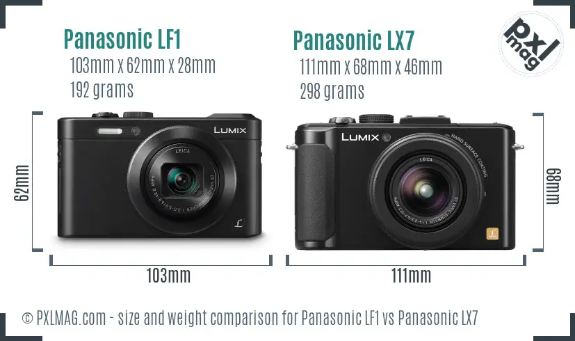 Panasonic LF1 vs Panasonic LX7 size comparison