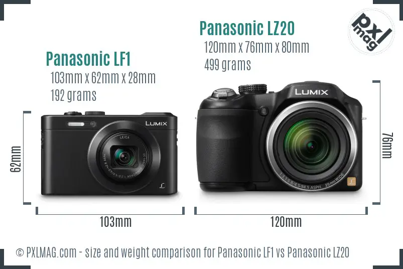 Panasonic LF1 vs Panasonic LZ20 size comparison