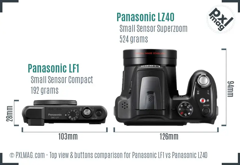 Panasonic LF1 vs Panasonic LZ40 top view buttons comparison