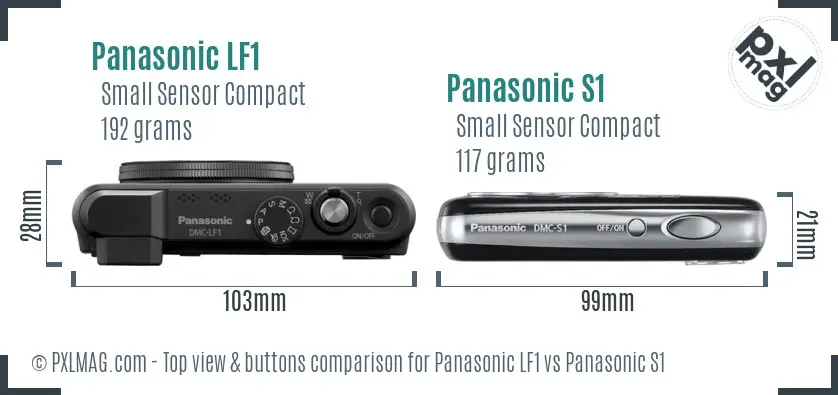 Panasonic LF1 vs Panasonic S1 top view buttons comparison