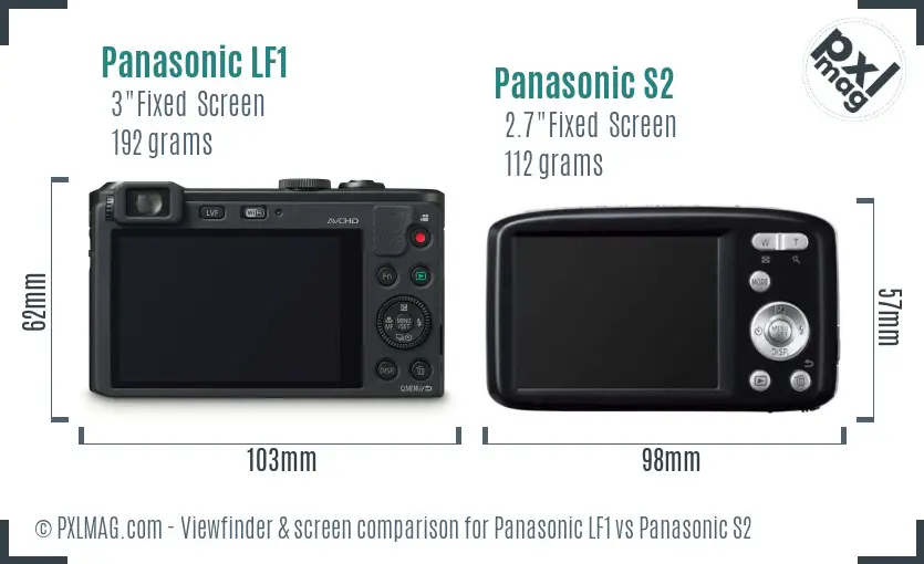 Panasonic LF1 vs Panasonic S2 Screen and Viewfinder comparison