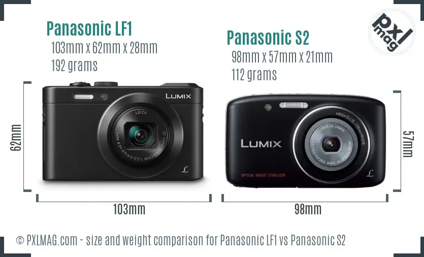 Panasonic LF1 vs Panasonic S2 size comparison