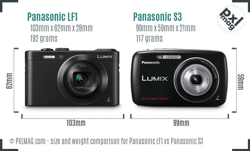 Panasonic LF1 vs Panasonic S3 size comparison