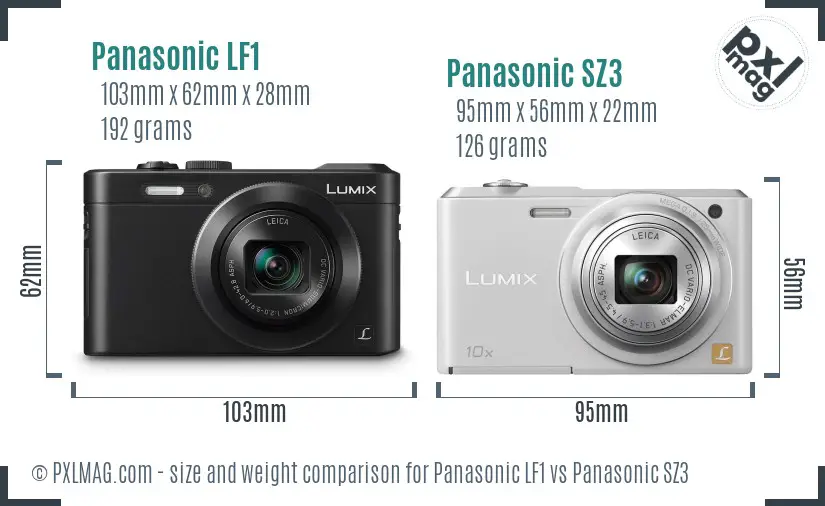 Panasonic LF1 vs Panasonic SZ3 size comparison