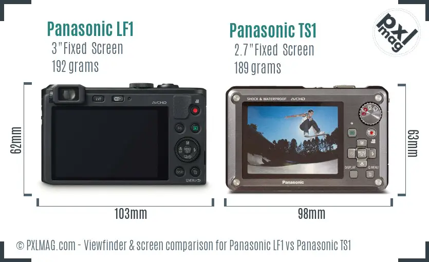 Panasonic LF1 vs Panasonic TS1 Screen and Viewfinder comparison