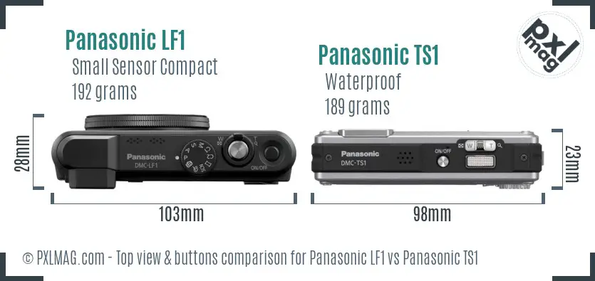 Panasonic LF1 vs Panasonic TS1 top view buttons comparison