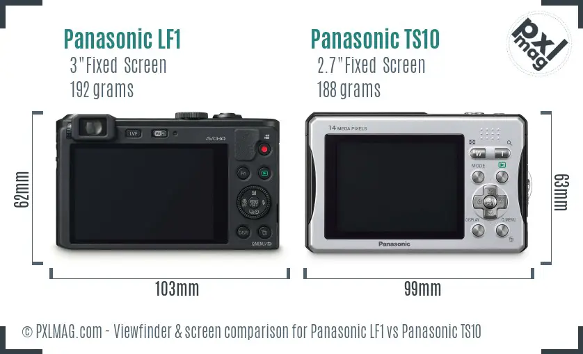 Panasonic LF1 vs Panasonic TS10 Screen and Viewfinder comparison