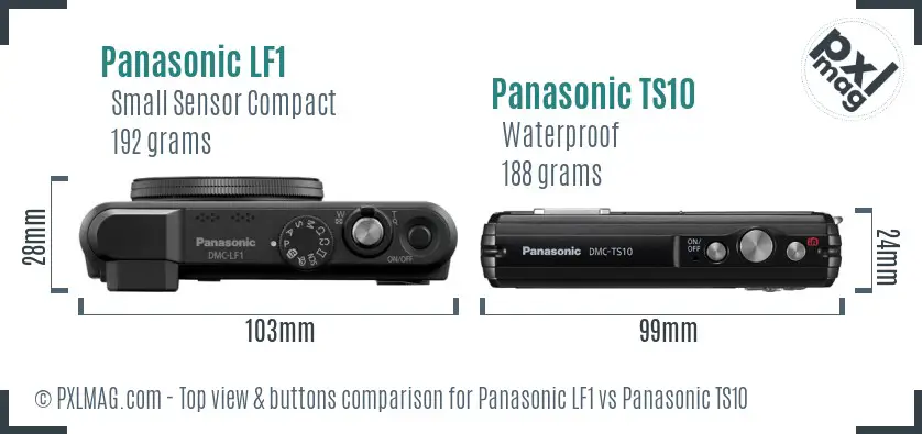 Panasonic LF1 vs Panasonic TS10 top view buttons comparison