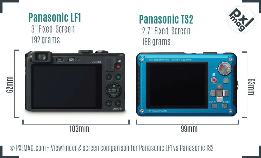 Panasonic LF1 vs Panasonic TS2 Screen and Viewfinder comparison