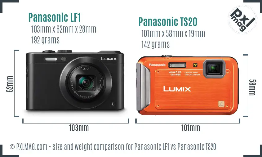 Panasonic LF1 vs Panasonic TS20 size comparison