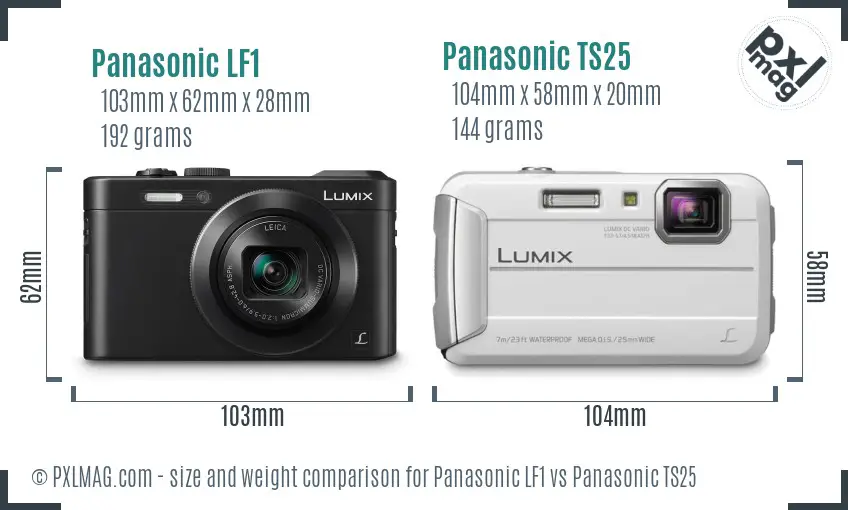 Panasonic LF1 vs Panasonic TS25 size comparison