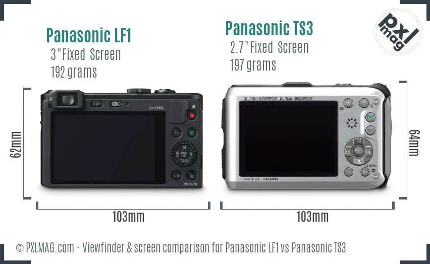 Panasonic LF1 vs Panasonic TS3 Screen and Viewfinder comparison