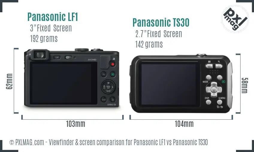 Panasonic LF1 vs Panasonic TS30 Screen and Viewfinder comparison