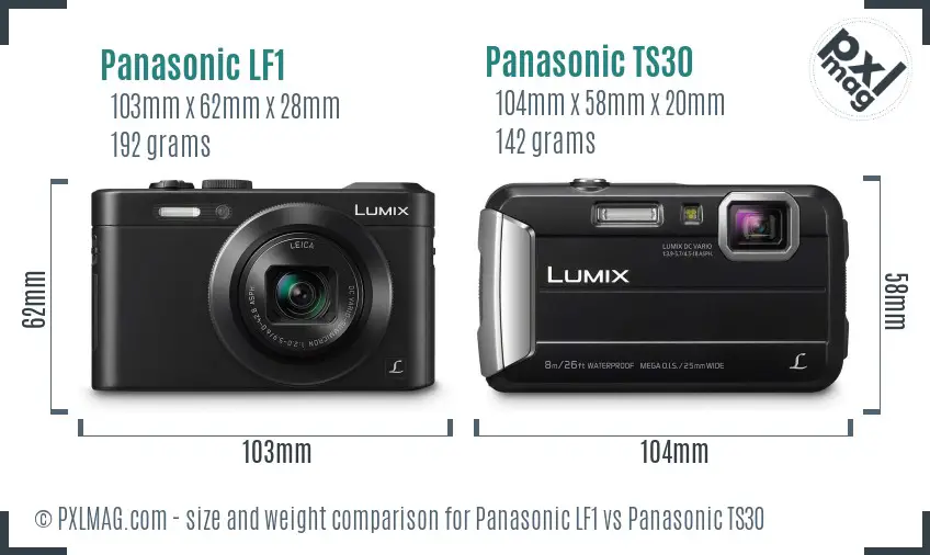 Panasonic LF1 vs Panasonic TS30 size comparison