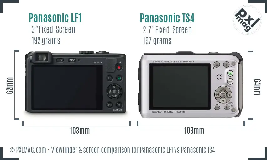 Panasonic LF1 vs Panasonic TS4 Screen and Viewfinder comparison