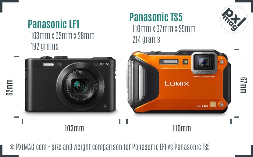 Panasonic LF1 vs Panasonic TS5 size comparison