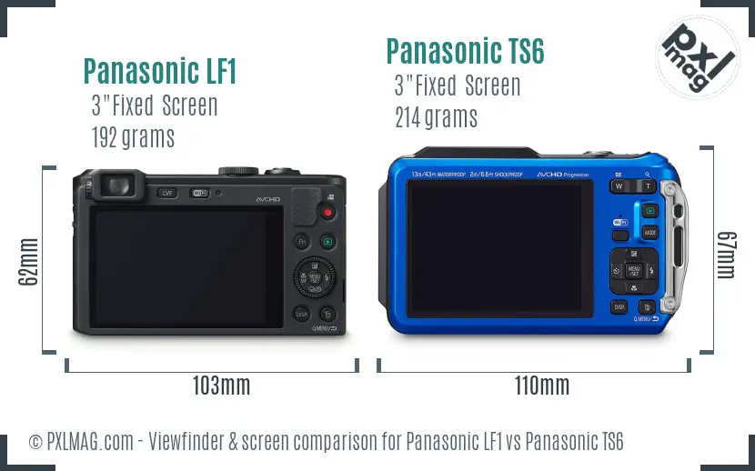 Panasonic LF1 vs Panasonic TS6 Screen and Viewfinder comparison