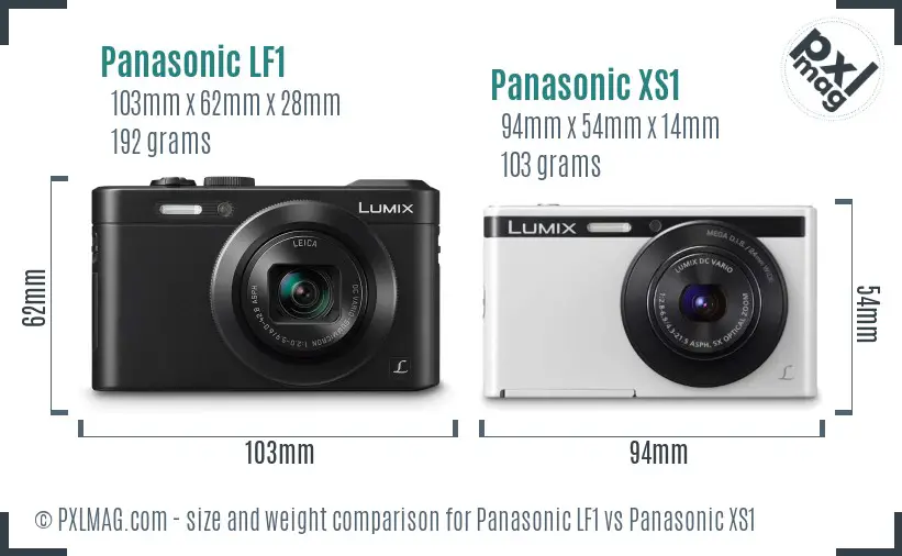 Panasonic LF1 vs Panasonic XS1 size comparison