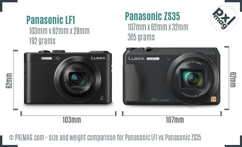 Panasonic LF1 vs Panasonic ZS35 size comparison
