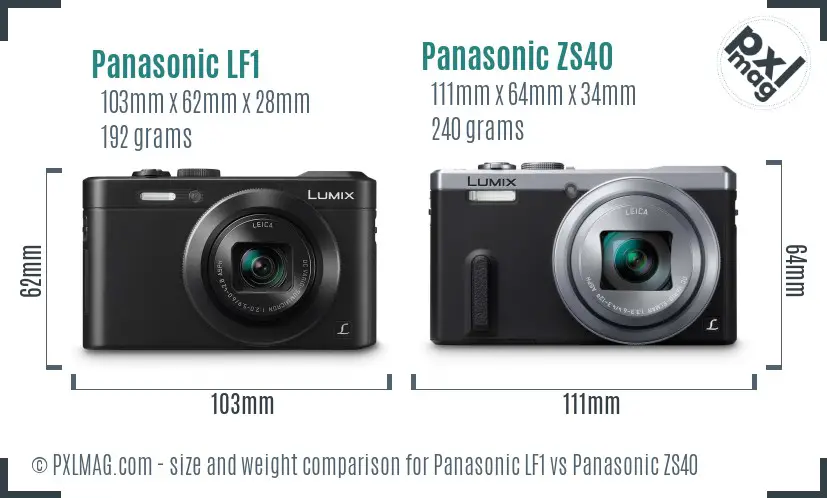 Panasonic LF1 vs Panasonic ZS40 size comparison